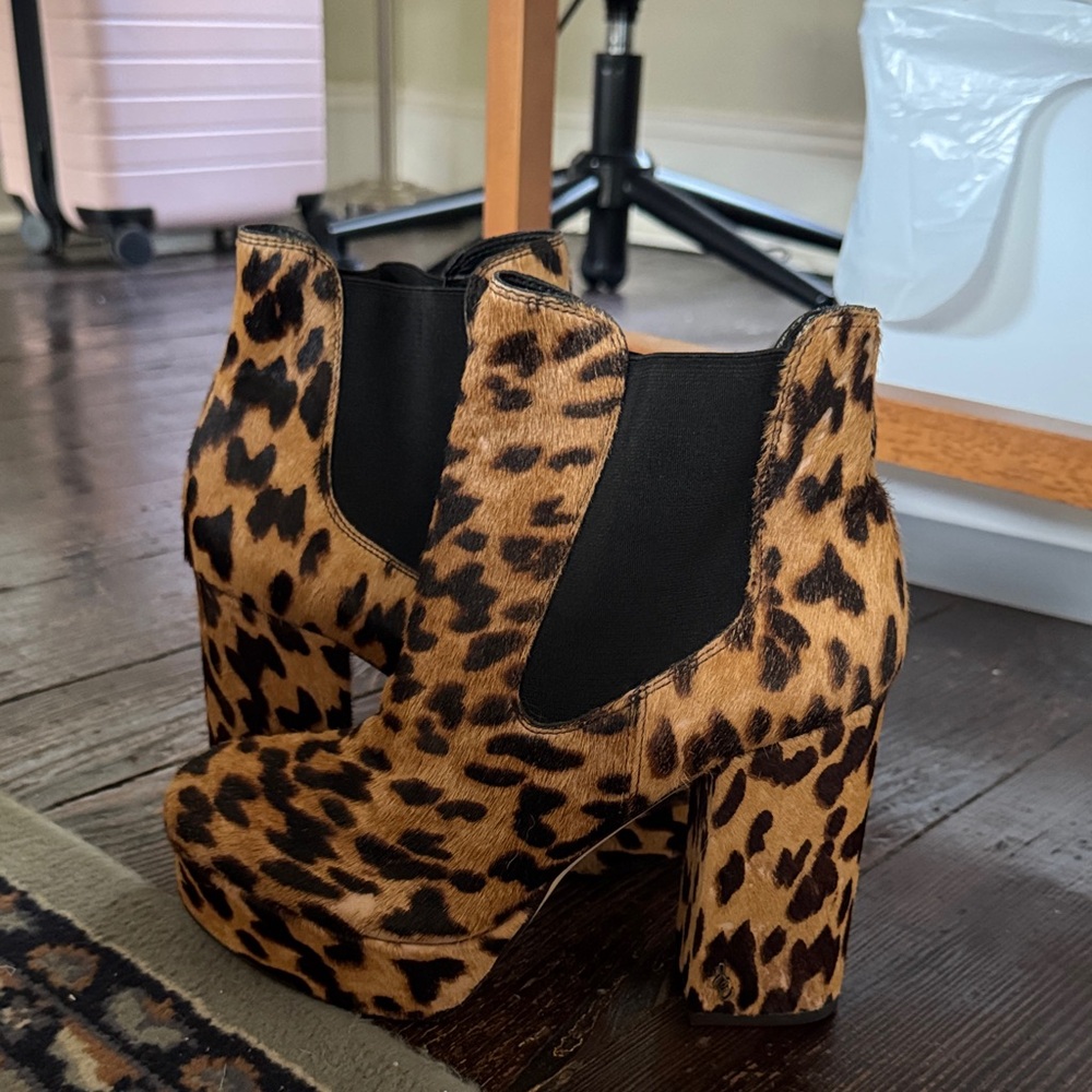 Sam Edelman Leopard Print Heeled Boots